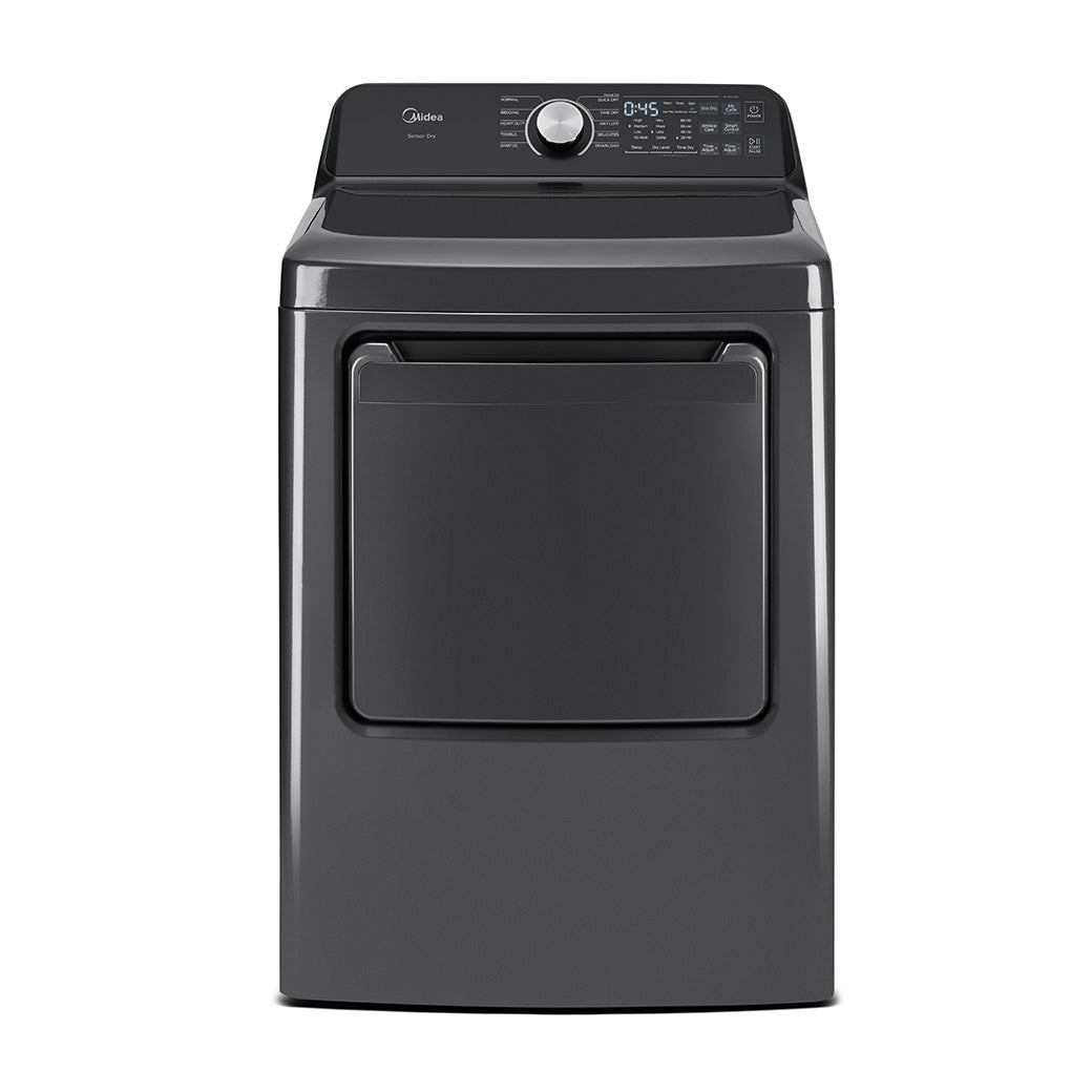 Midea MLTE45N4BMG Metallic Grey electric dryer, closed front exterior