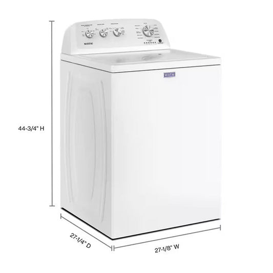 Maytag MVW4005SW top-load washer manufacturer dimension illustration