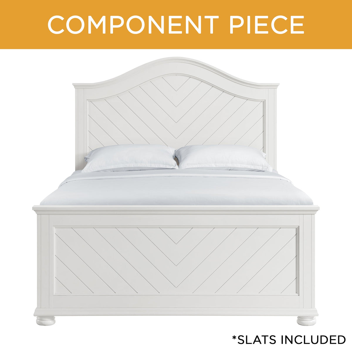 Elements International Kona White queen bed