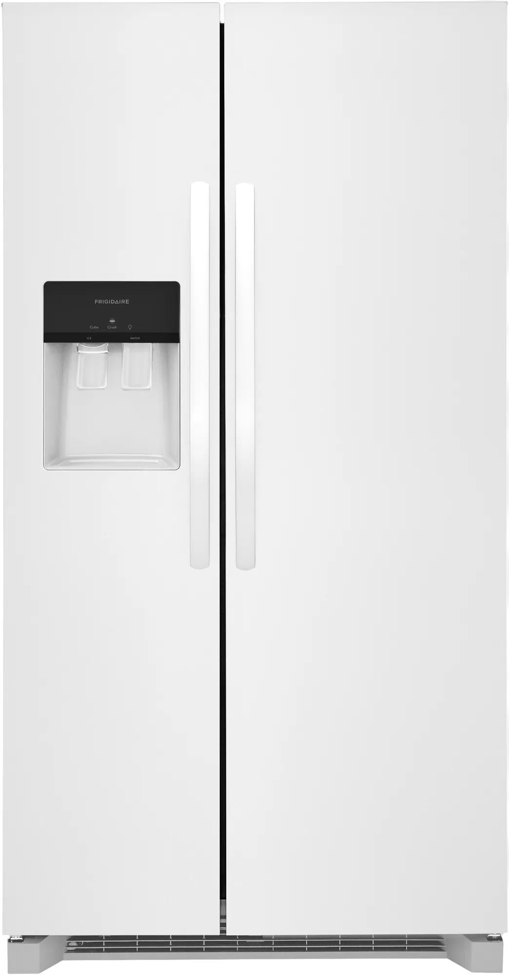 Frigidaire FRSS2623AW white refrigerator, exterior view # finish_white