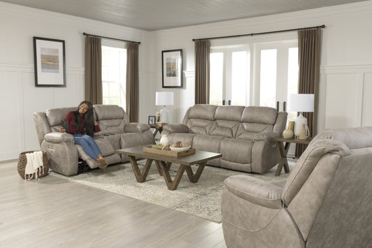 HomStyle Furniture 223 Fog Triple Power Reclining Console Loveseat