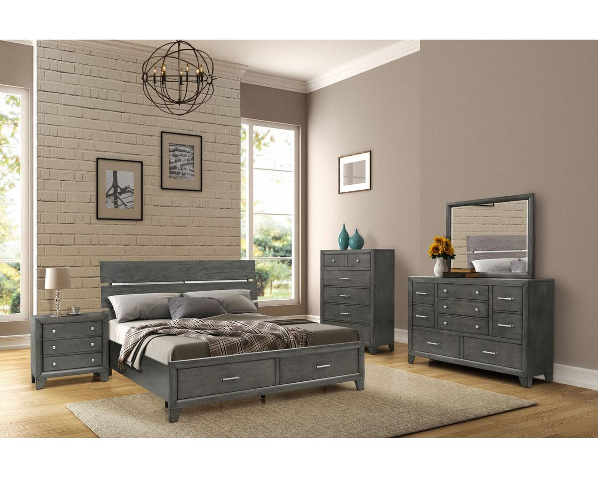 Lifestyle Furniture C8130G Gray collection room setting; this listing is the dresser