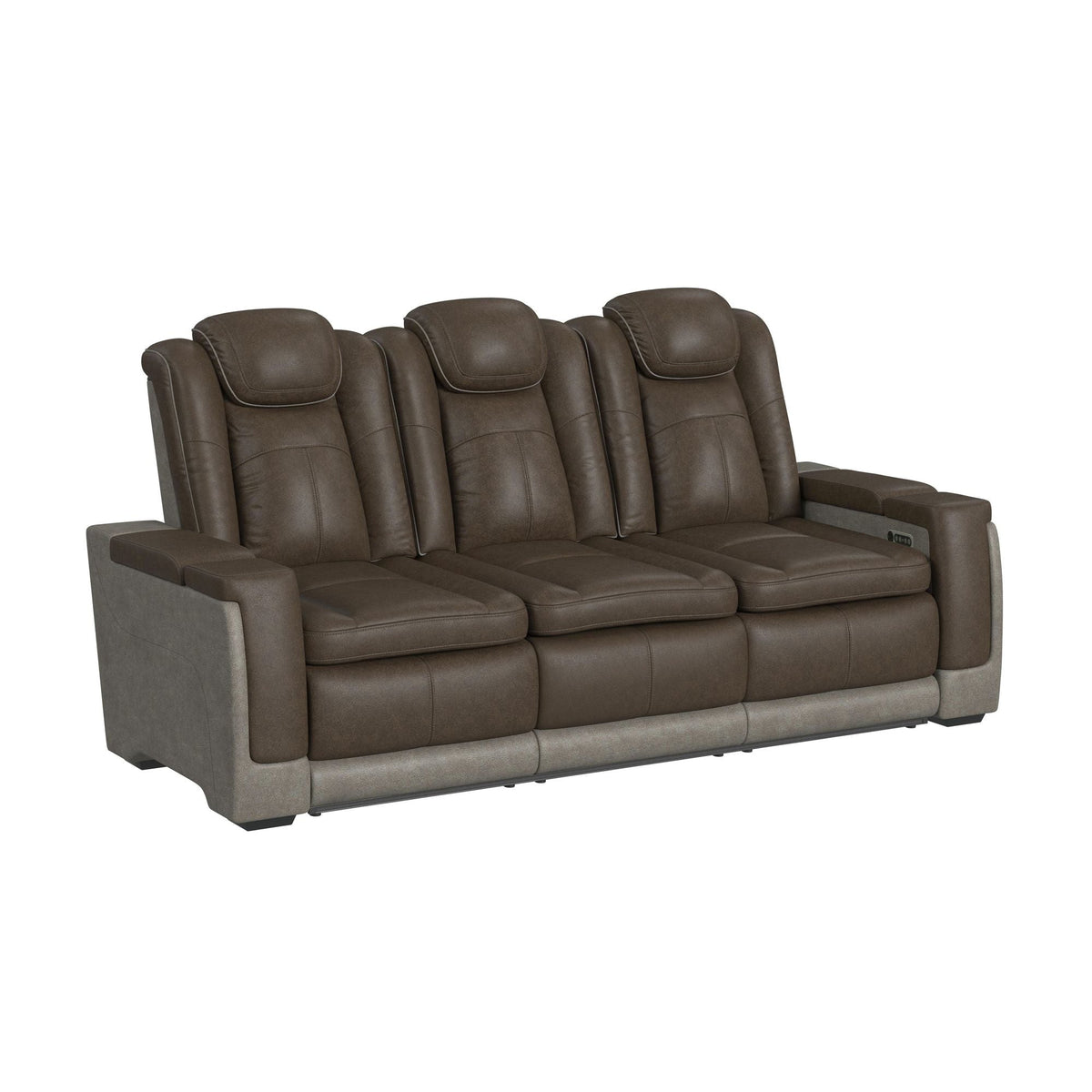 Elements International Lantana Rocky Brown/Grey reclining sofa
