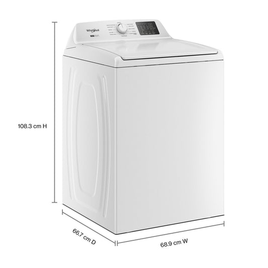 Whirlpool WTW4107SW white washer, dimensions diagram