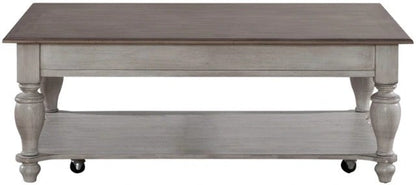 Liberty Furniture Gray and Brown Rectangular Cocktail Table