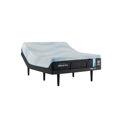 Tempur-Pedic LuxeBreeze 2.0 Medium Hybrid mattress on adjustable base; base sold separately; photographed size may differ from Queen