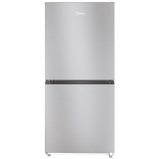 Midea MRU21C7BST stainless steel 50/50 Flex convertible freezer, front view
