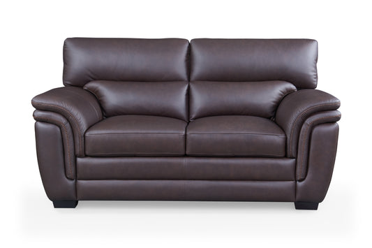 Leather Italia Paxton 1844 Brown Sable Leather Loveseat