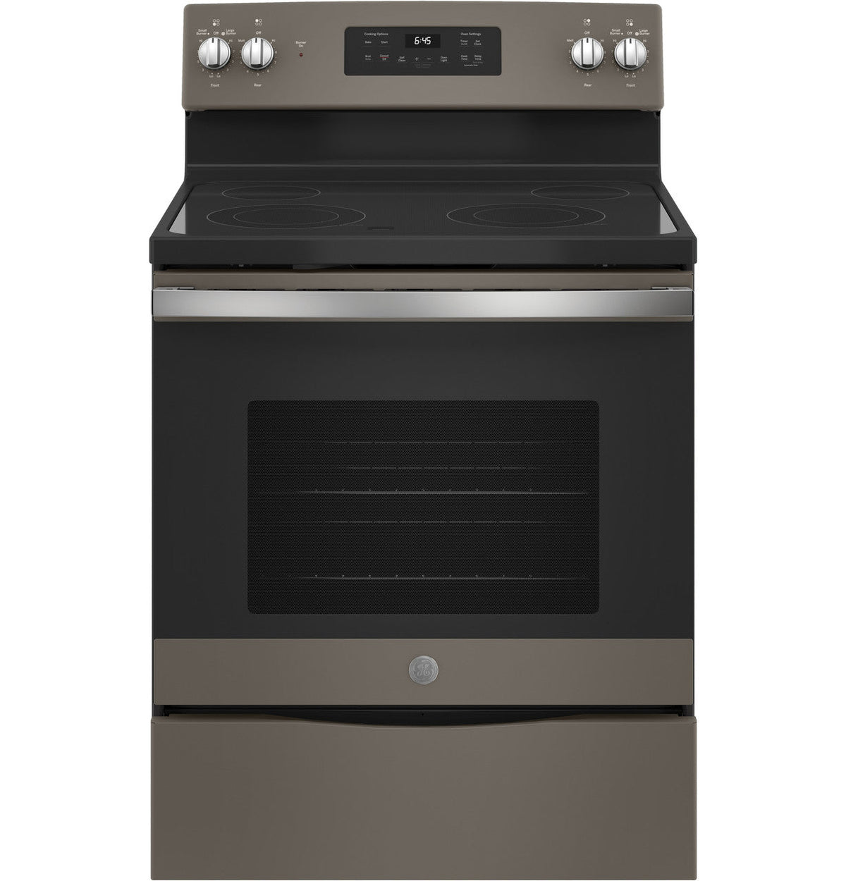GE JB645EKES electric range, Slate closed-front exterior