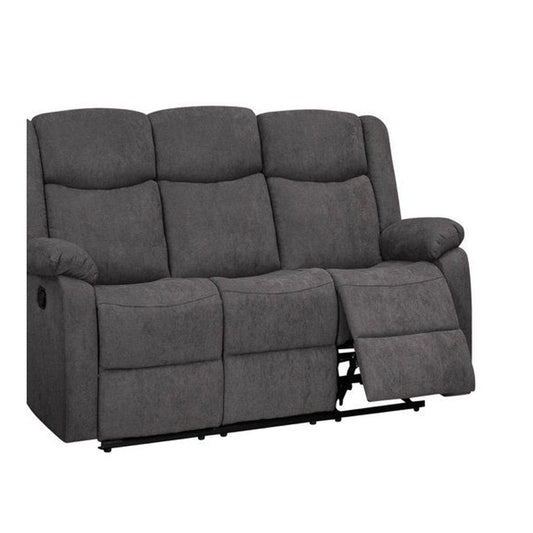 Lifestyle Furniture Cosmo Dark Gray Fabric Manual Reclining Sofa