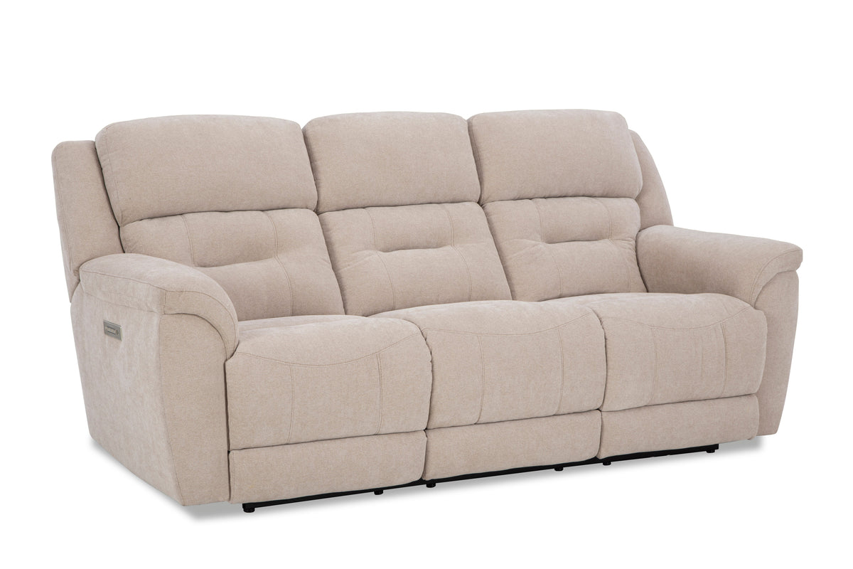 HomeStretch 239-36-17 Stone power reclining sofa, standalone front-angle view