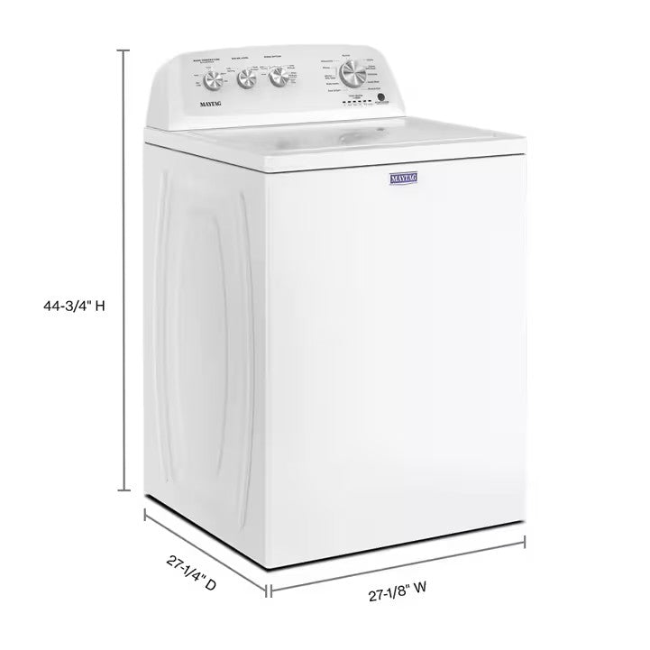 Maytag MVW4005SW top-load washer manufacturer dimension illustration