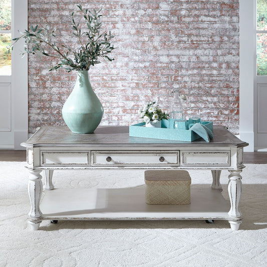 Liberty Furniture 244-OT1010 White and Brown Rectangular Cocktail Table — image 4