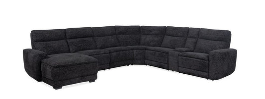 Cheers Dark Gray 6-Piece Triple Power Reclining Sectional w/ Ottoman