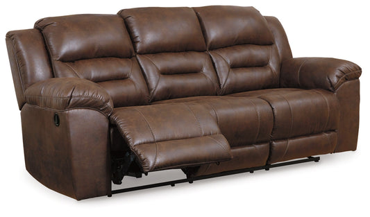 Ashley Stoneland 3990488 manual reclining sofa in Chocolate, angled view