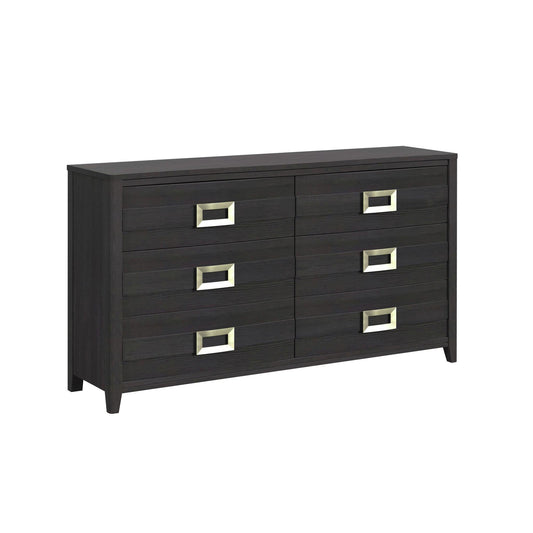 Elements International Tobias Black 6-Drawer Dresser