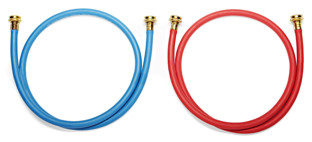 Whirlpool 8212545RP washer inlet hoses, red and blue hose pair