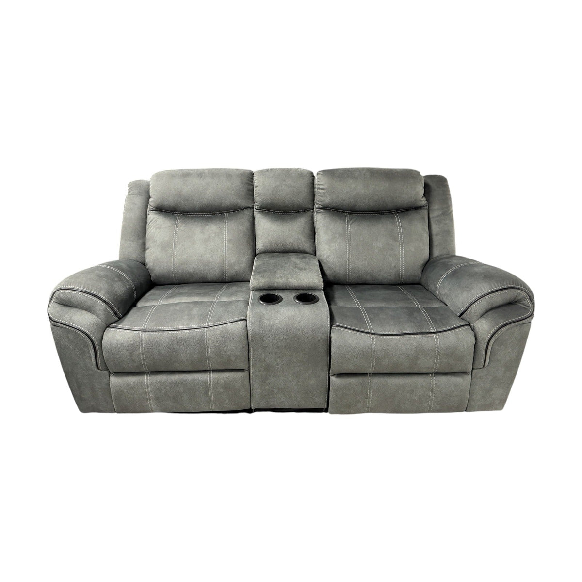 Elements International Sorento Charcoal Dual Reclining Console