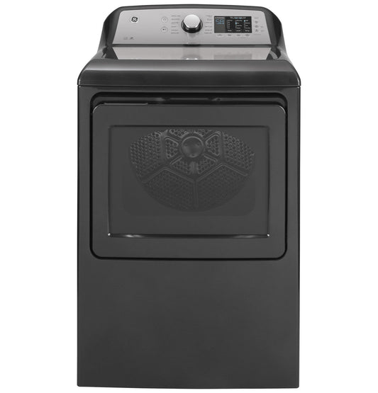 GE GTD72EBPNDG Diamond Gray electric dryer, front exterior