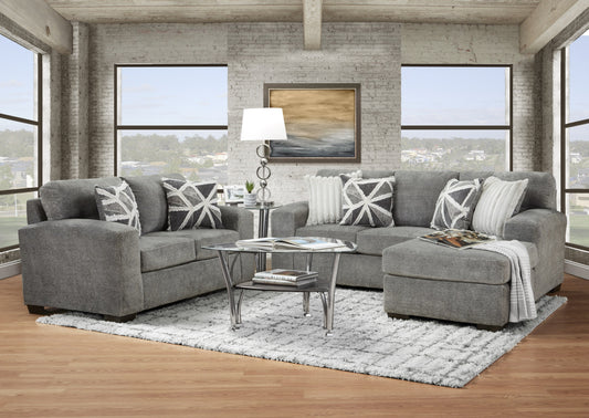 Affordable Furniture Posh Gray Sofa Chaise