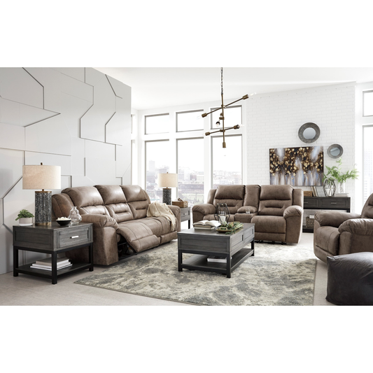 Ashley Furniture Ashley Stoneland Brownish-Gray Manual Reclining Sofa