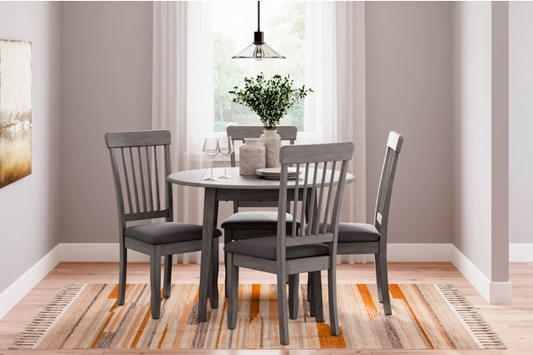 Ashley Hammis Light Gray Slat Back Side Dining Chair