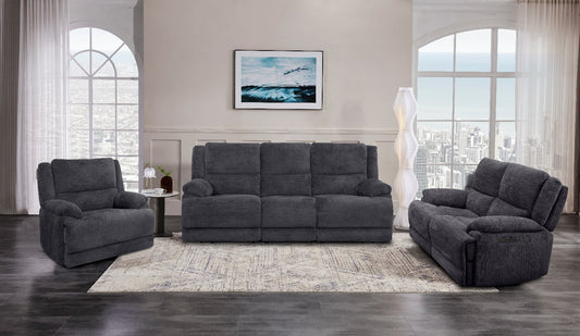 Cheers 71067 Charcoal Power Recliner