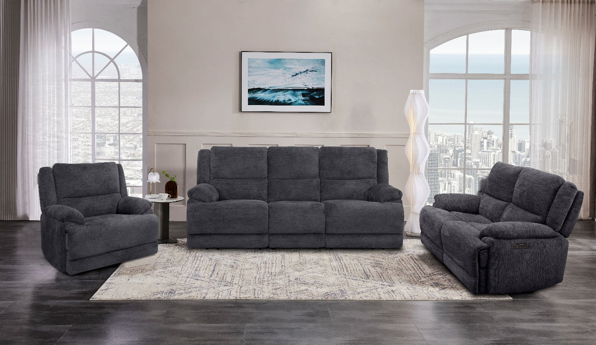 Cheers 71067 Charcoal Power Reclining Loveseat