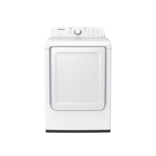 Samsung DVE41A3000W white electric dryer, closed front exterior