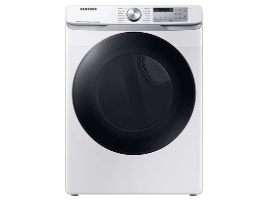 Samsung DVE45B6300W white dryer, front exterior