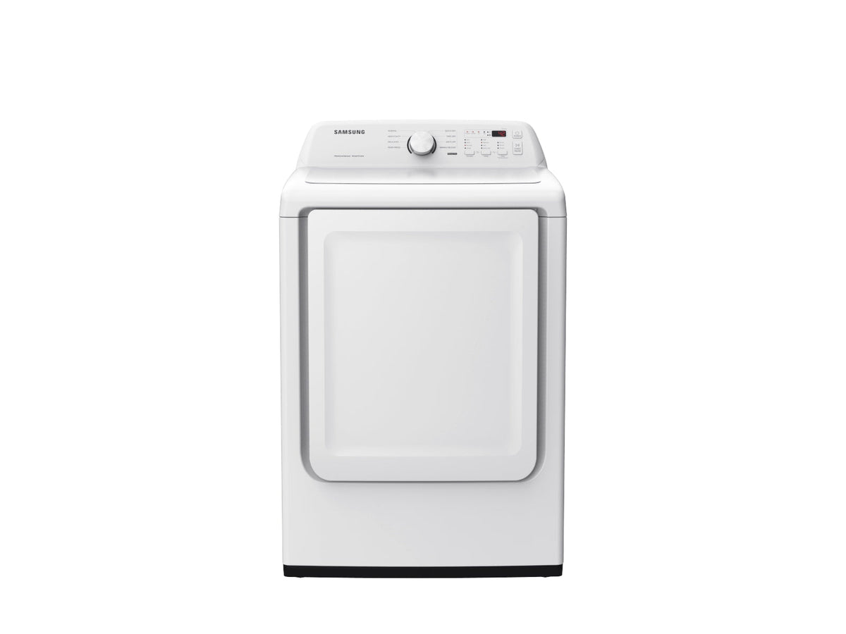 Samsung DVE45T3200W white electric dryer, front view