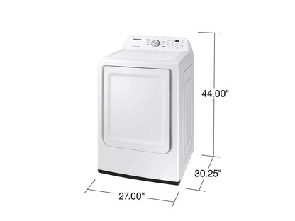 Samsung DVE45T3200W dryer dimensions: 27 inches wide, 44 inches high, 30 1/4 inches deep