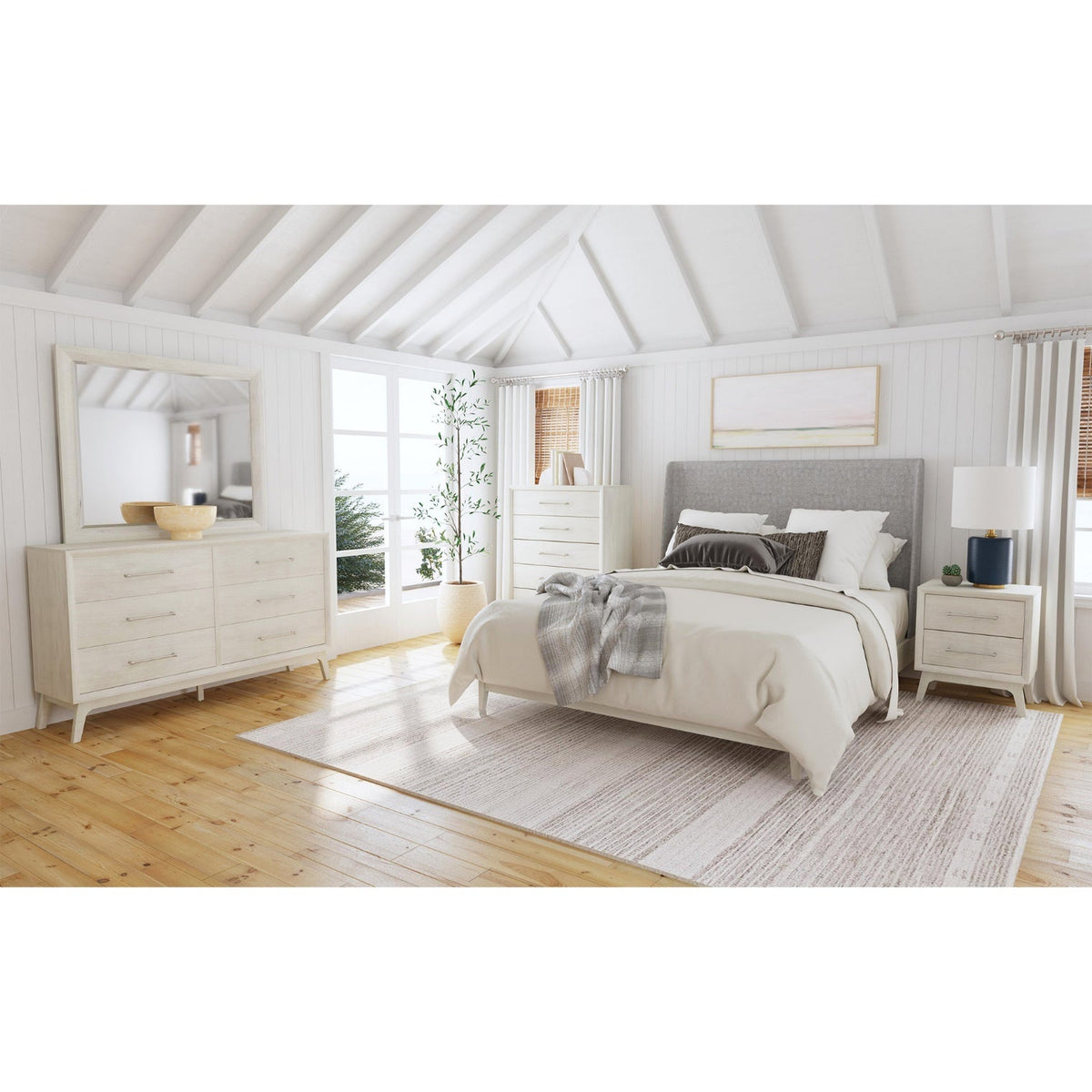 Elements International Westland Almond Queen Upholstered Bed