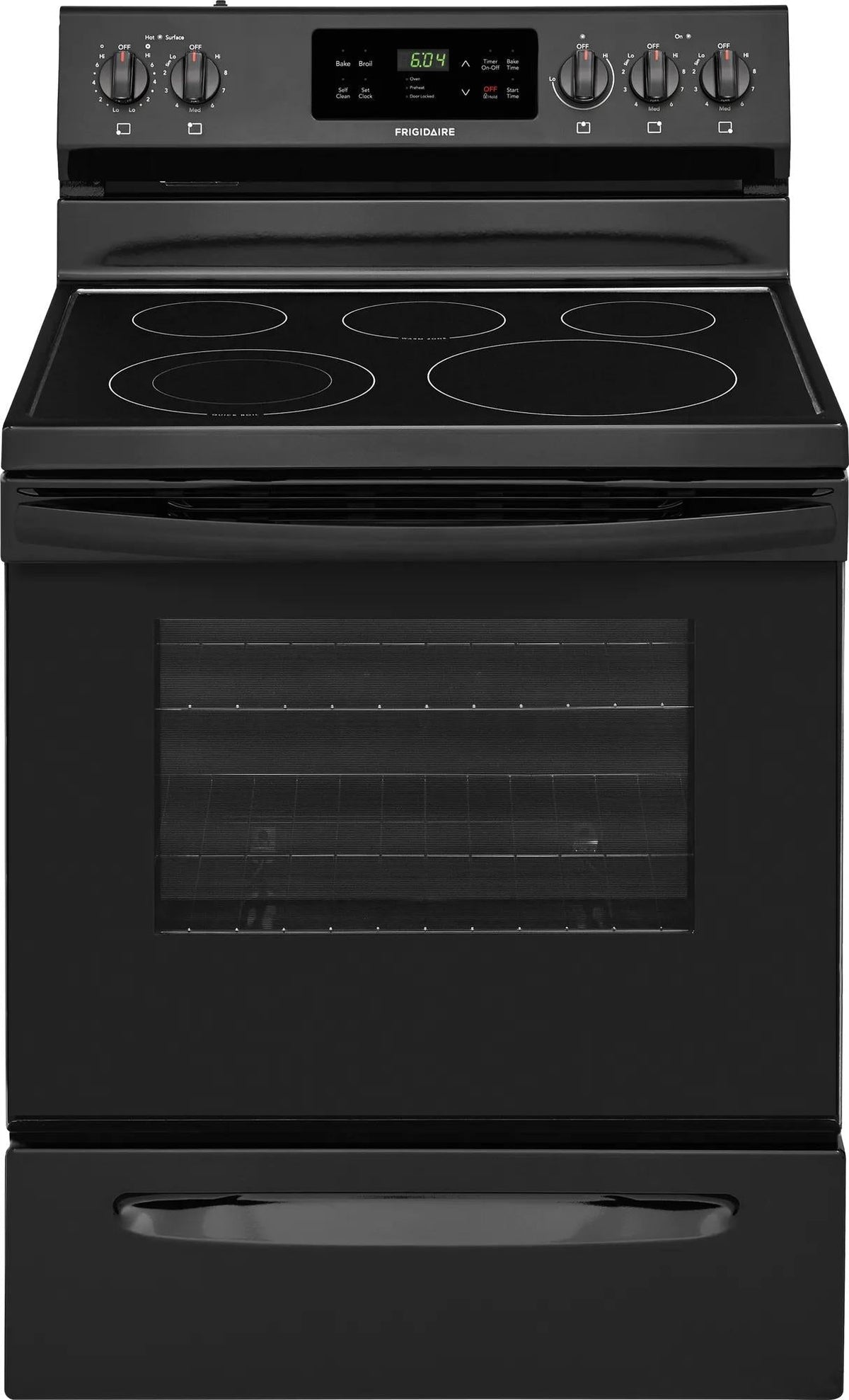 Frigidaire FFEF3054TB electric range, black closed-front exterior