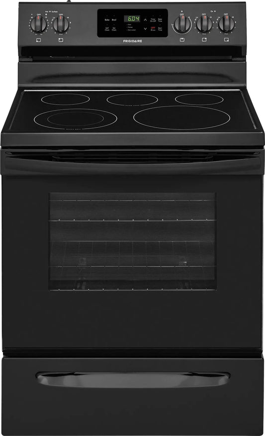 Frigidaire FFEF3054TB electric range, black closed-front exterior