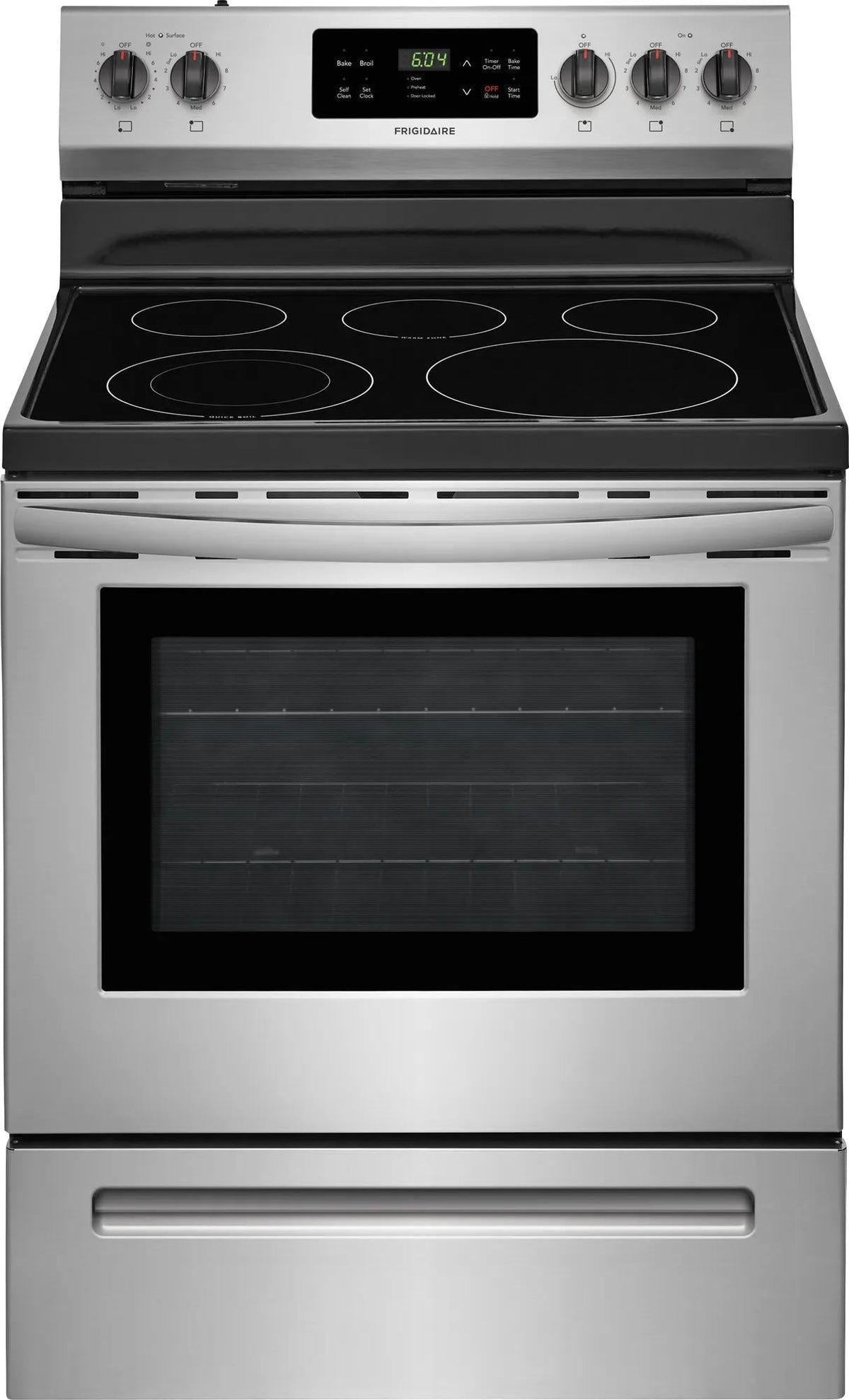 Frigidaire FFEF3054TS electric range, stainless closed-front exterior