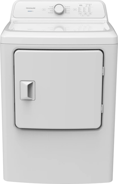 Frigidaire FLVE7000AW white electric dryer, exterior view