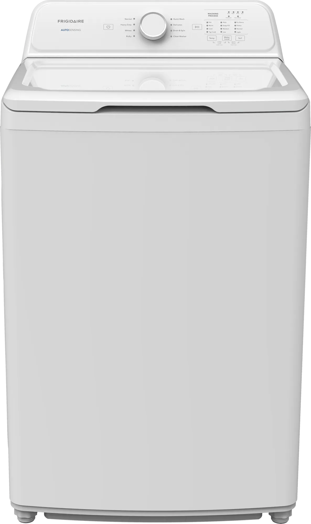 Frigidaire FLVW7000AW white top-load washer, front view