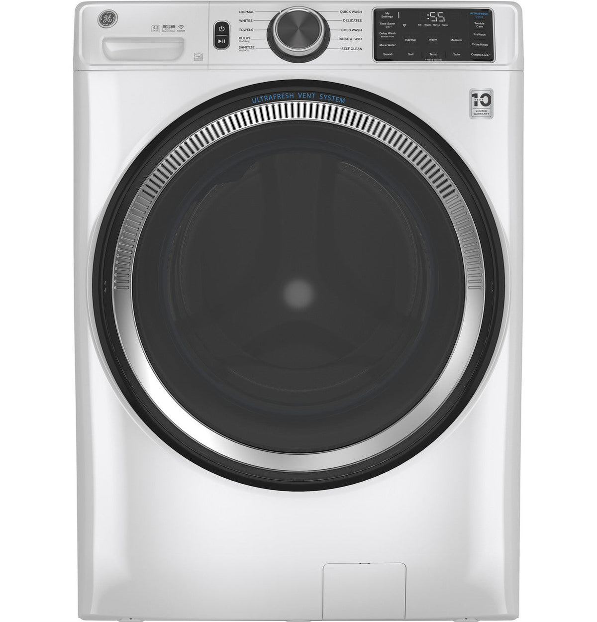GE GFW550SSNWW White washer, front exterior