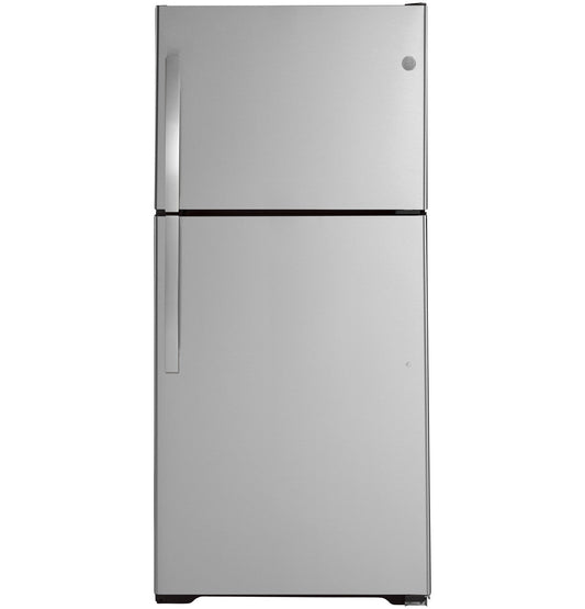 GE Appliances Top-Freezer Refrigerator - Stainless Steel