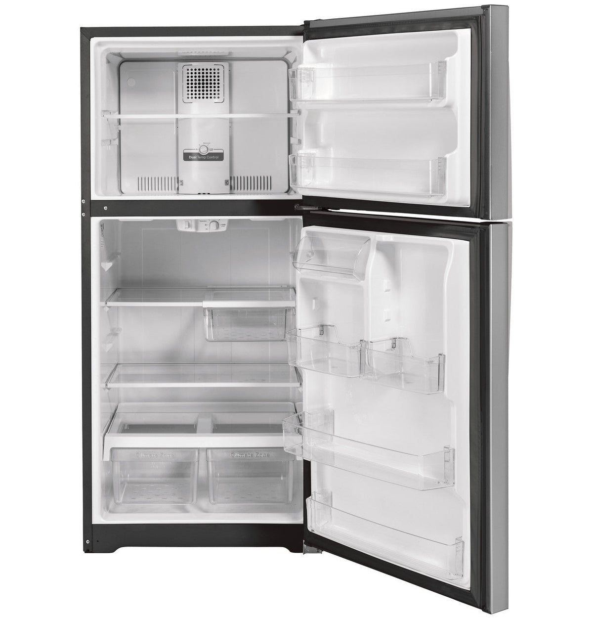 GE Appliances Top-Freezer Refrigerator - Stainless Steel — image 3