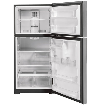 GE Appliances Top-Freezer Refrigerator - Stainless Steel — image 3