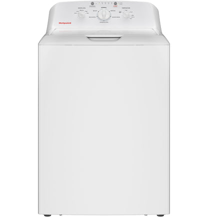 Hotpoint HTW265ASWWW white top-load washer, front view