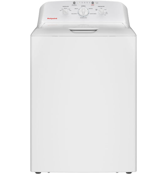 Hotpoint HTW265ASWWW white top-load washer, front view