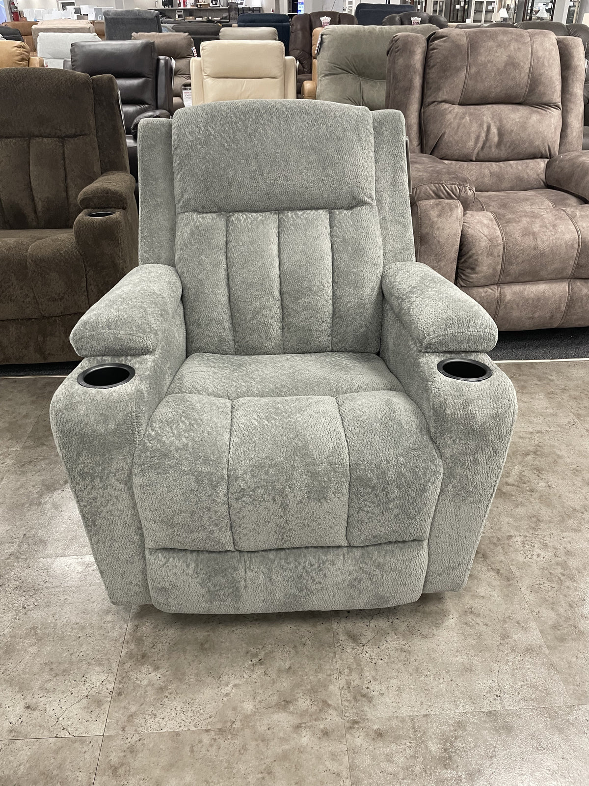 Cheers Light Gray Fabric Swivel Glider Recliner — image 8