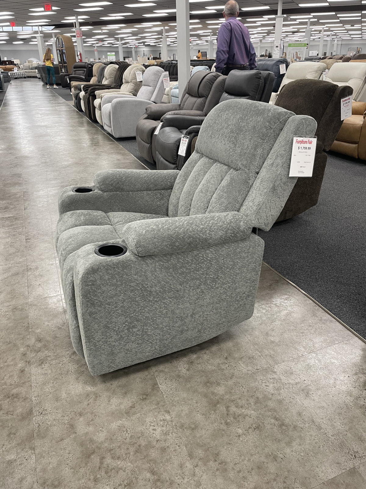 Cheers Light Gray Fabric Swivel Glider Recliner — image 9