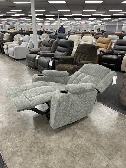 Cheers Light Gray Fabric Swivel Glider Recliner — image 11