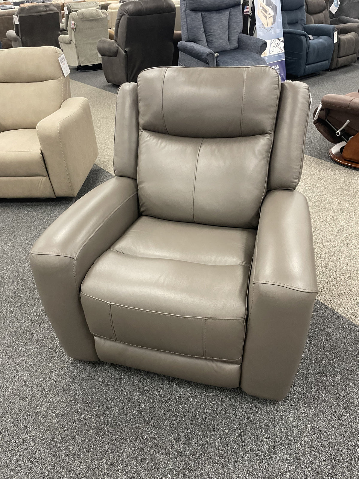 Cheers BU70150HM Gray Leather Power Recliner — view 3