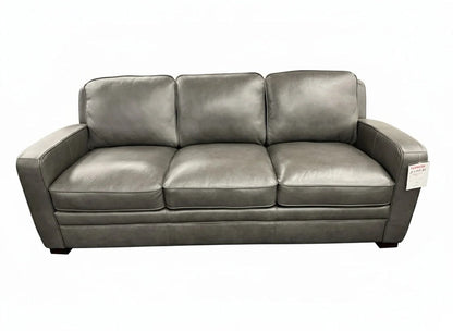 Simon Li J701 charcoal leather sofa, front view