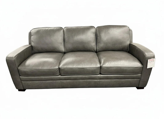 Simon Li J701 charcoal leather sofa, front view
